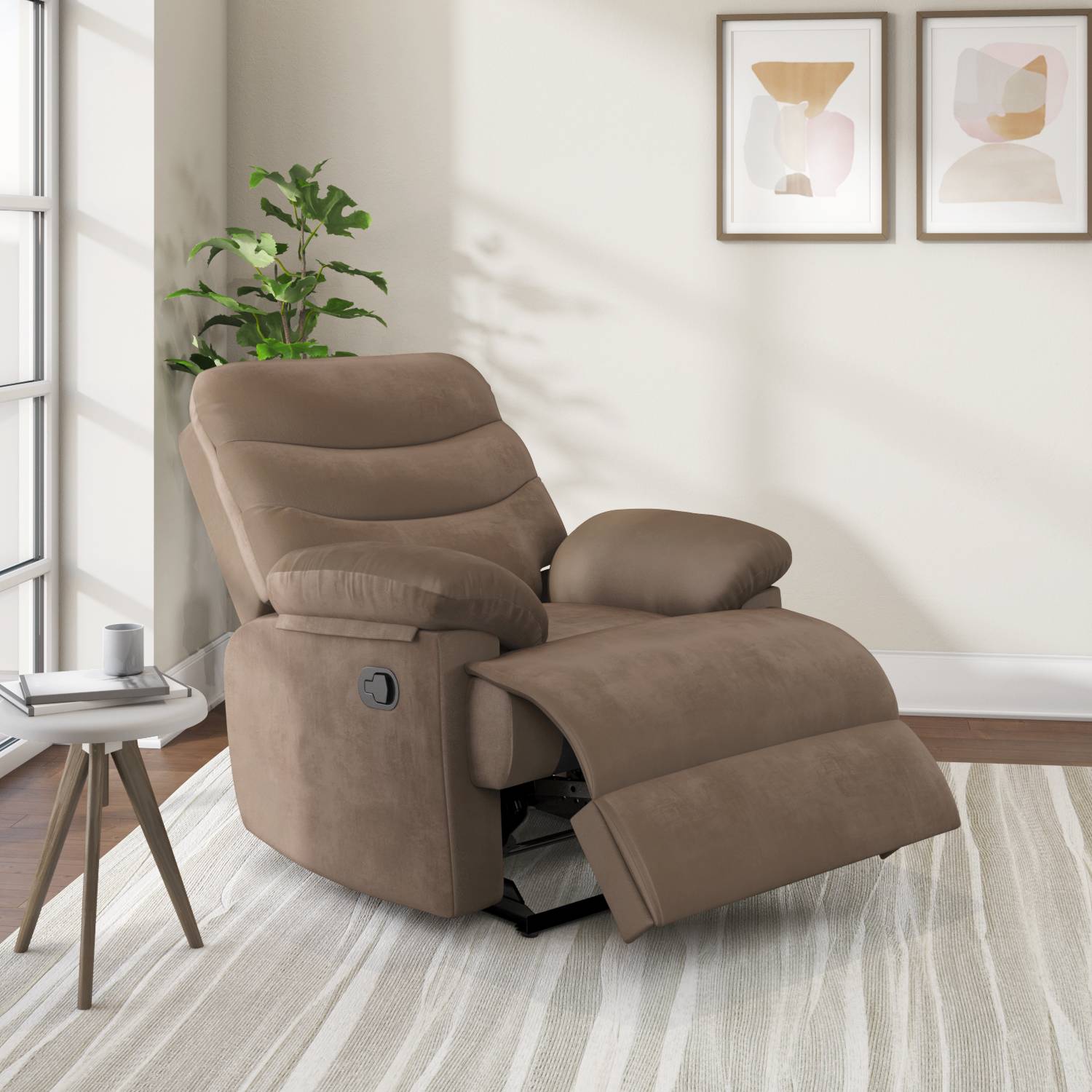 Skelton 1 Seater Manual Recliner Sofa (Brown) furniture reference