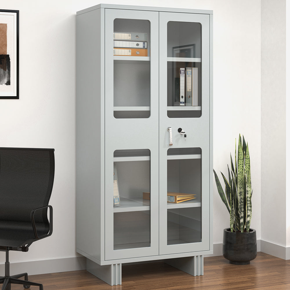 Magna Glass Door Office Almirah (Grey) furniture reference