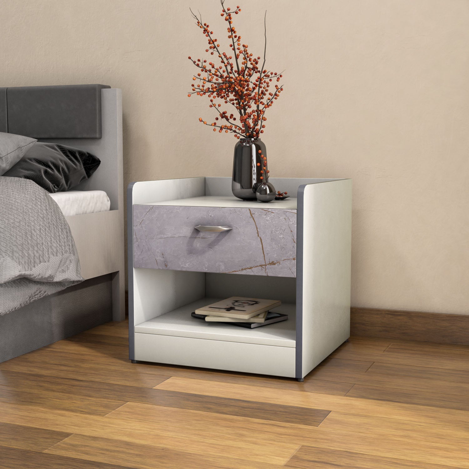 Marbito Night Stand (White) furniture reference
