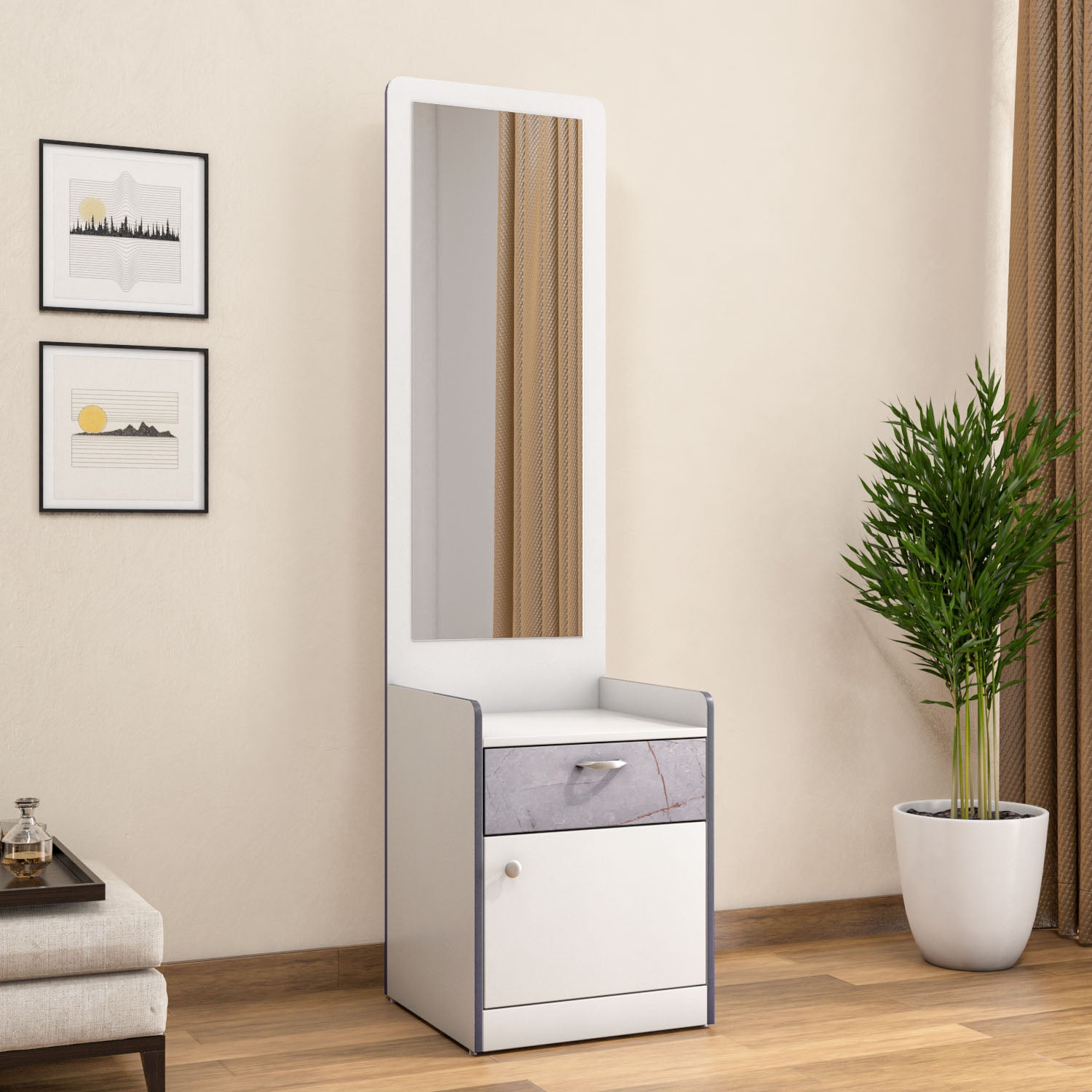 Marbito Dresser With Mirror (White) furniture reference