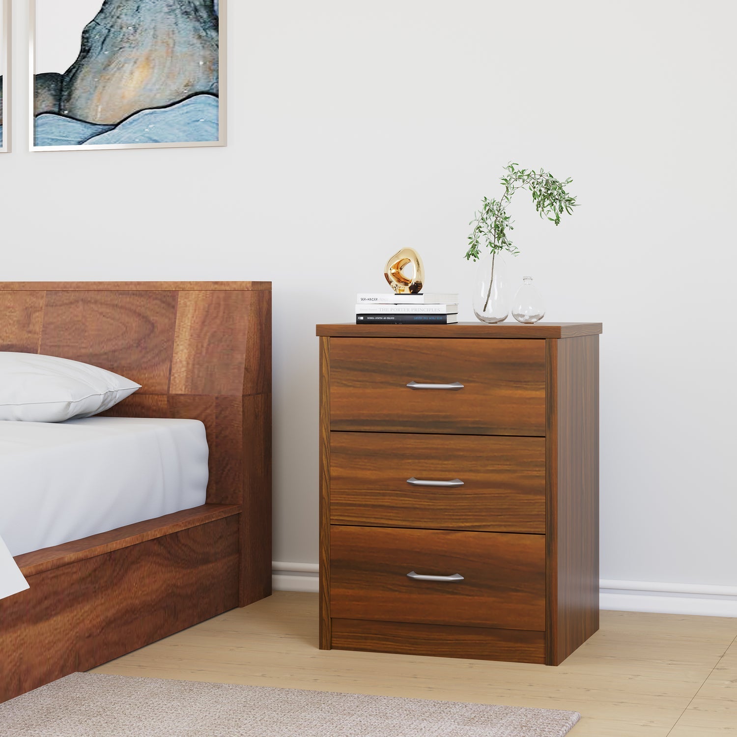 Torrie Engineered Wood Nightstand (Classic Walnut) furniture reference