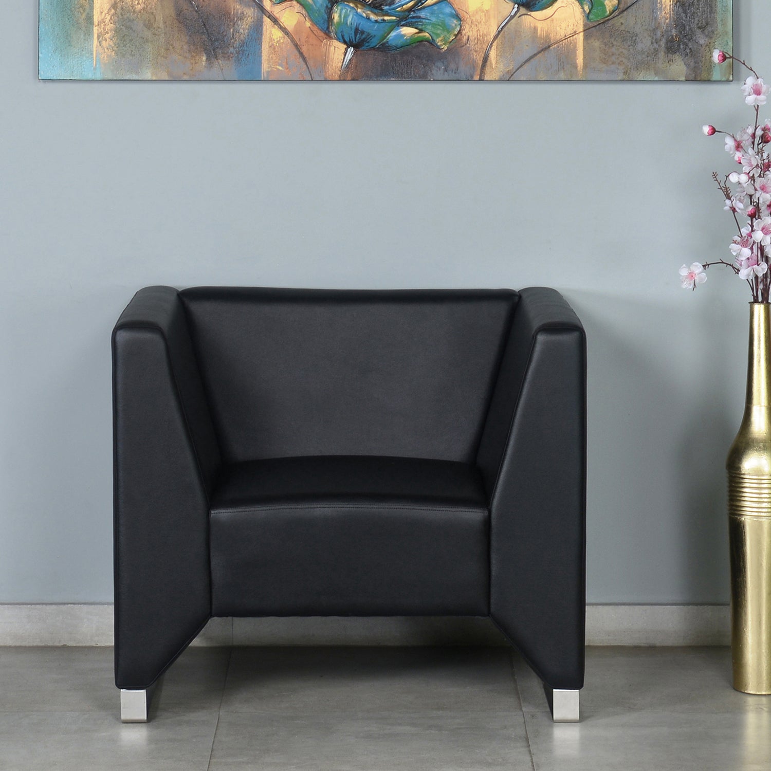 Reed 1 Seater Sofa (Black) furniture reference