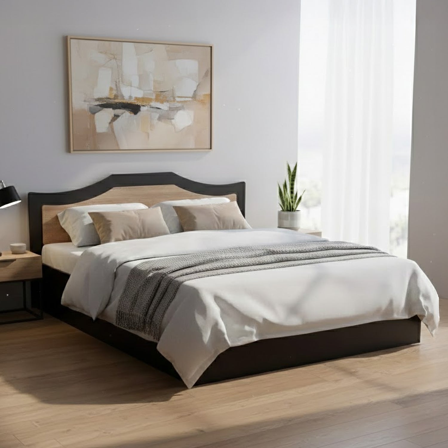 Willy King Bed With Storage (Wenge & Sonama Oak) furniture reference