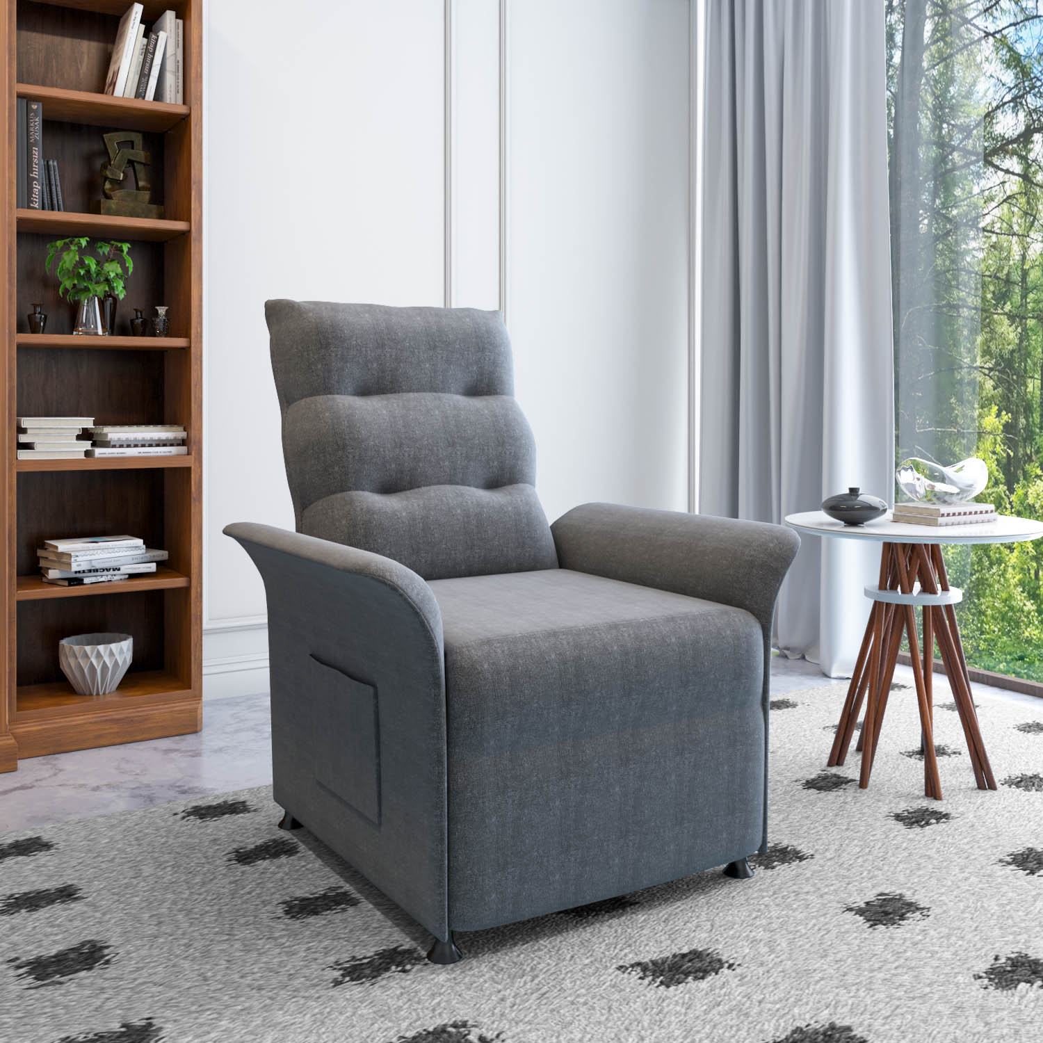 Electro 1 Seater Electric Recliner Sofa (Dark Grey) furniture reference