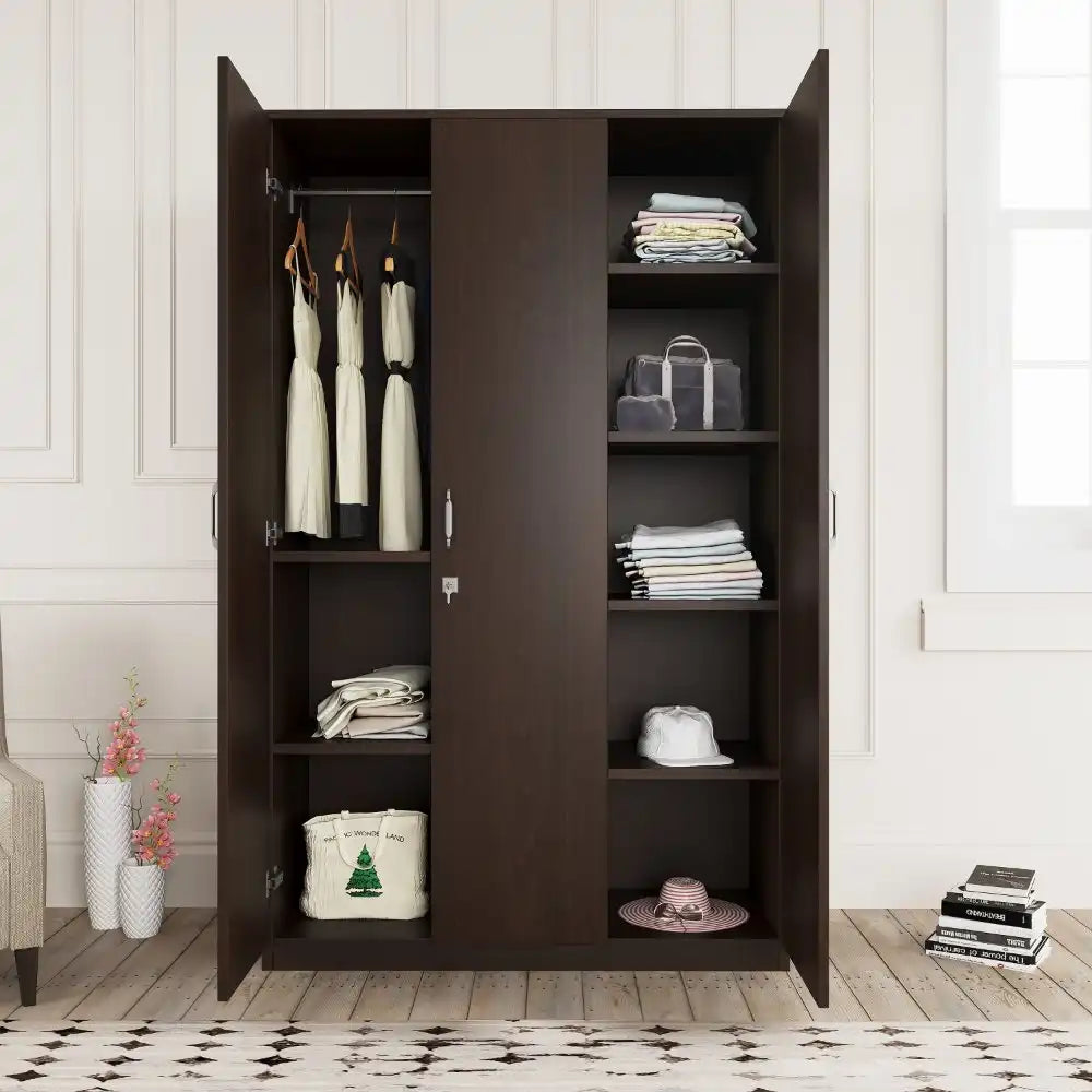 Willy 3 Door Wardrobe without Mirror (New Wenge) furniture reference