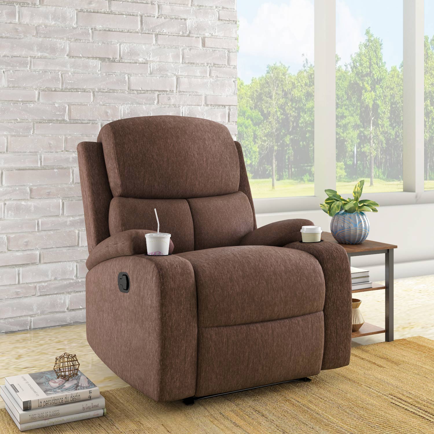 Matt 1 Seater Manual Recliner (Cocoa) furniture reference