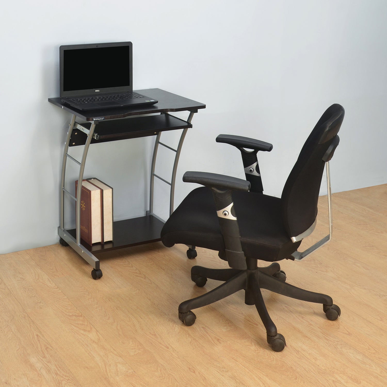 Leo Computer Table (Black / Walnut) furniture reference