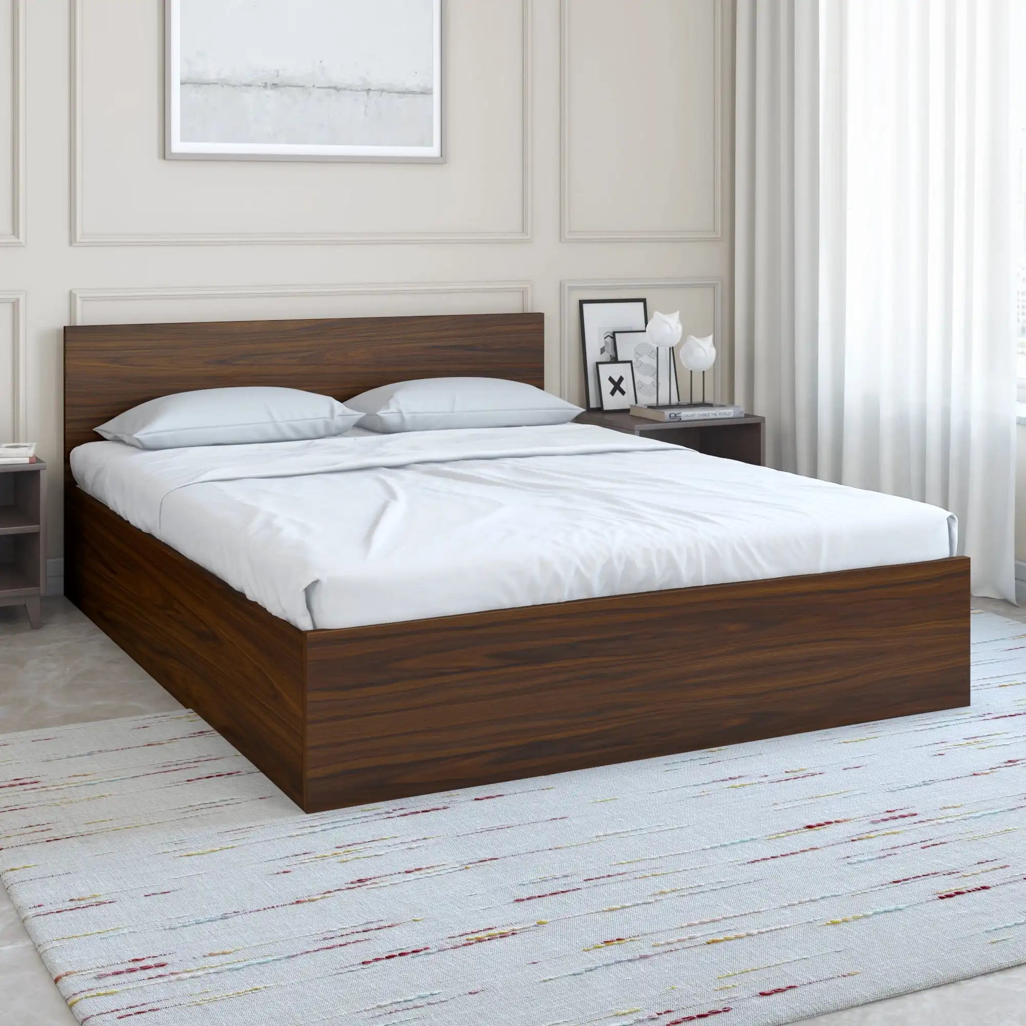 Arthur Queen Bed with Storage (Walnut) furniture reference