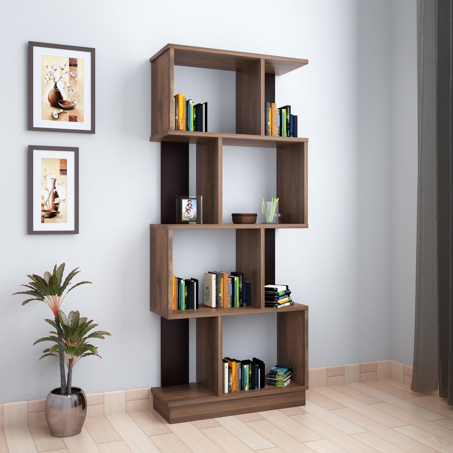 Checkers 4 Tier Book Shelf (Walnut) furniture reference