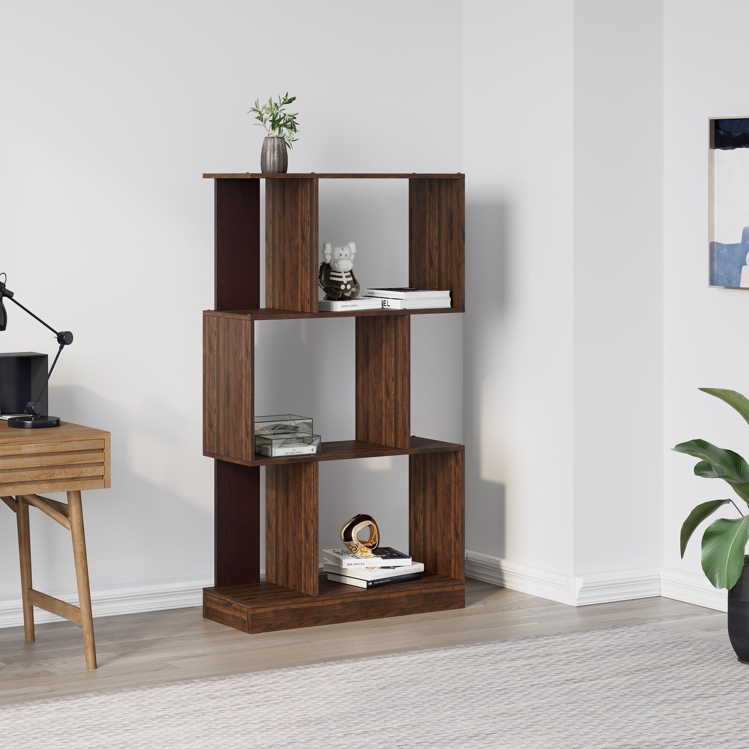 Checkers 3 Tier Book Shelf (Walnut) furniture reference