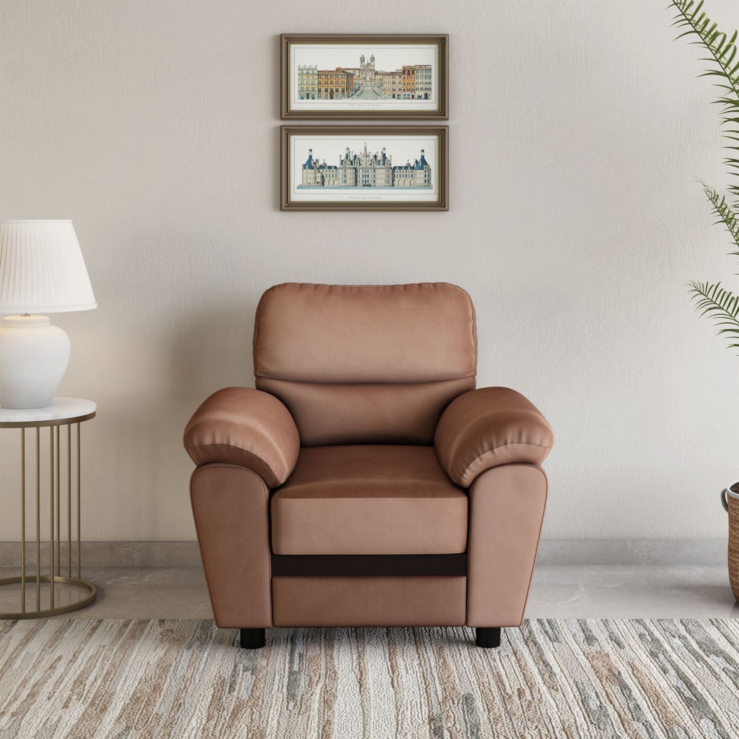 Rebecca 1 Seater Velvette Sofa (Brown) furniture reference