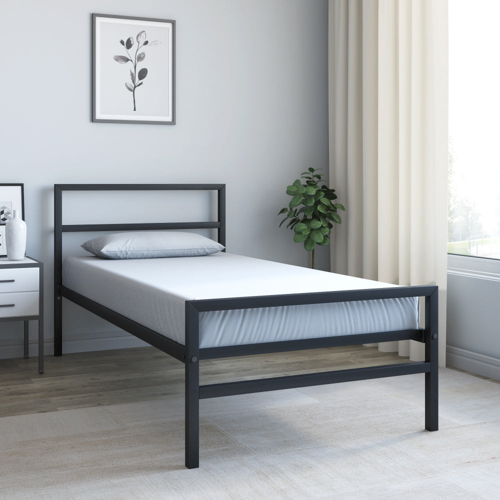 Striker Metal Single Bed (Black) furniture reference