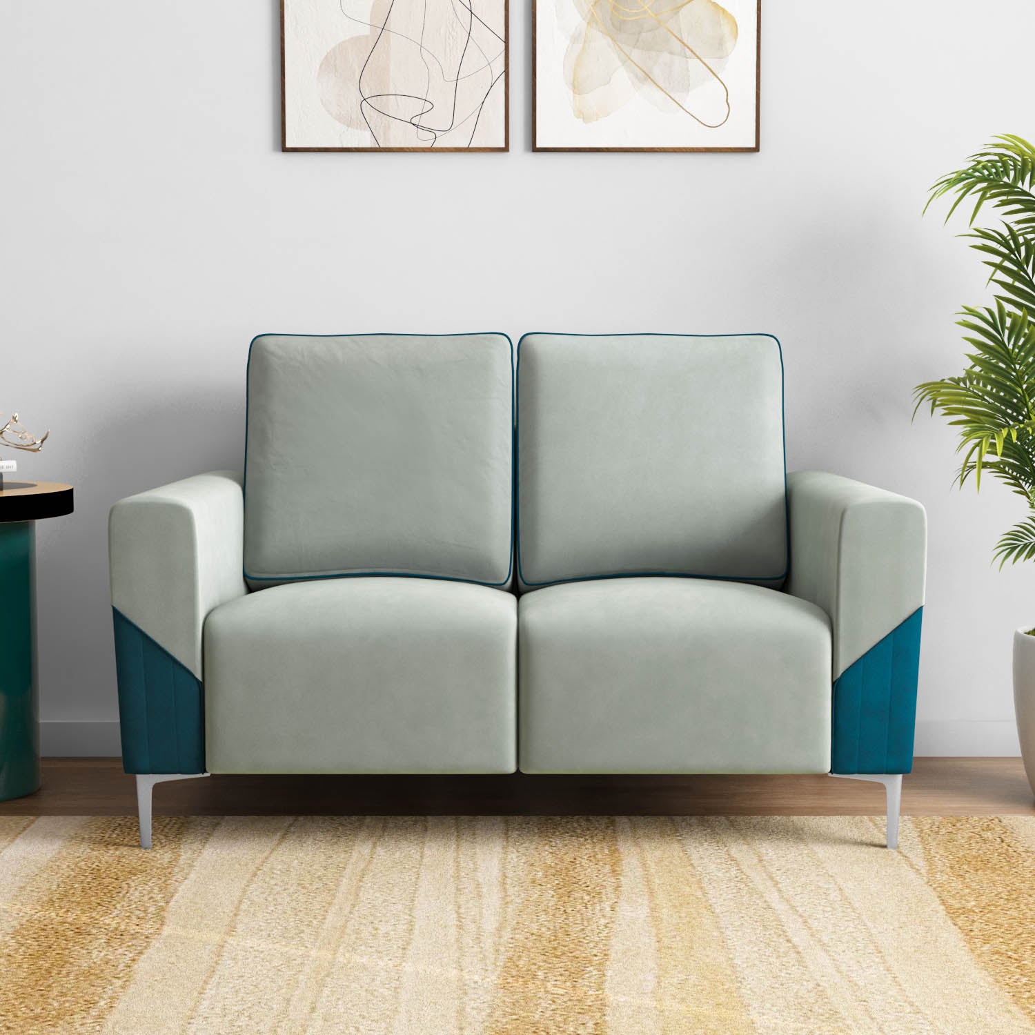 Boston 2 Seater Sofa (Grey & Blue) furniture reference