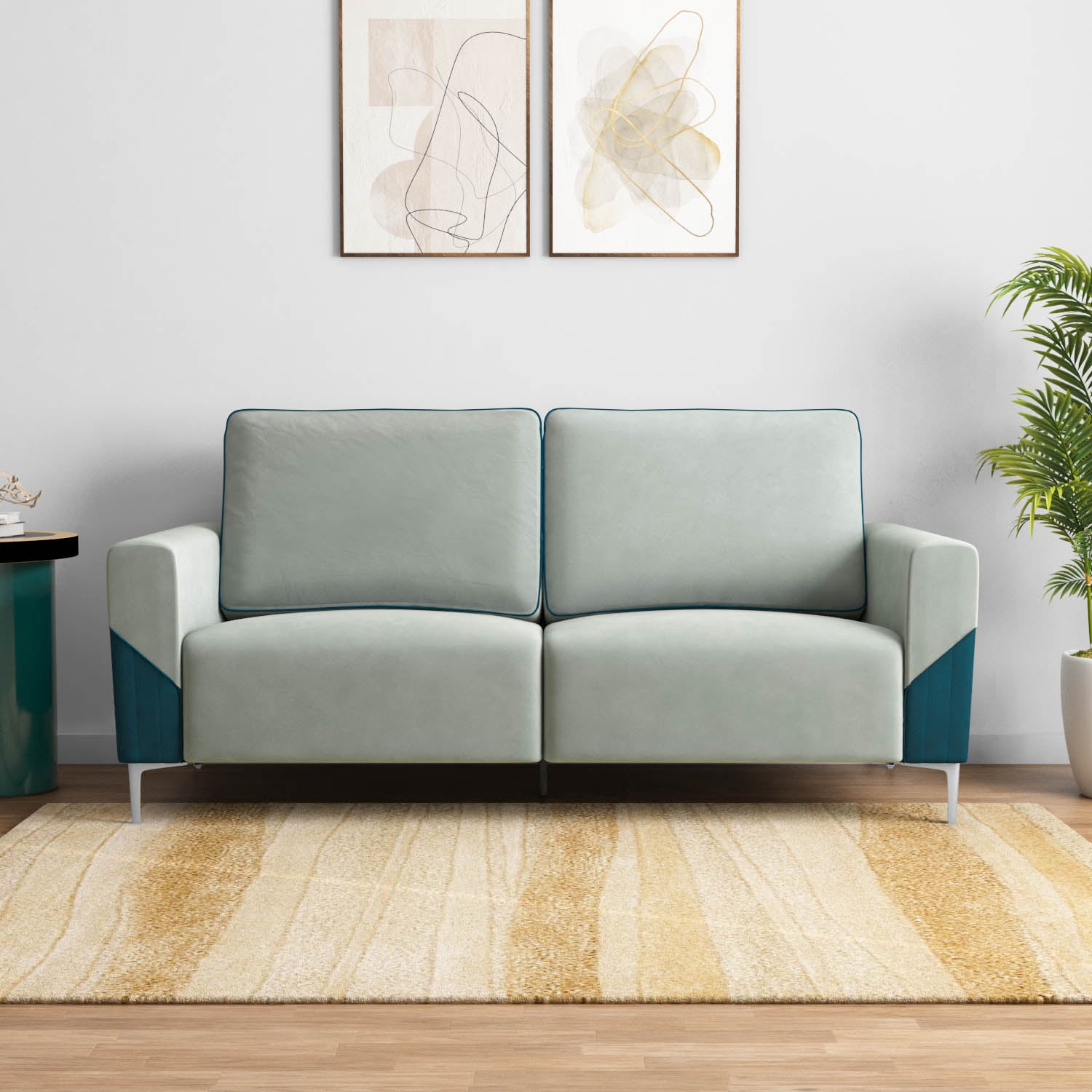 Boston 3 Seater Sofa (Grey & Blue) furniture reference